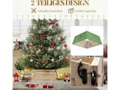 HOMCOM Weihnachtsbaumkragen Tannenholz 65L x 65B x 27H cm Naturholz