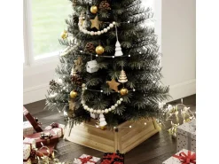 HOMCOM Weihnachtsbaumkragen Tannenholz 65L x 65B x 27H cm Naturholz