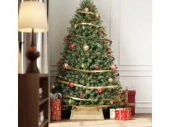 HOMCOM Weihnachtsbaumkragen Tannenholz 65L x 65B x 27H cm Naturholz