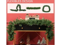 HOMCOM Weihnachtsgirlande Kunststoff Metall 180L x 30B x 30H cm