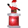 HOMCOM Weihnachtsmann mit Schornstein für Innen- und Außenbereich