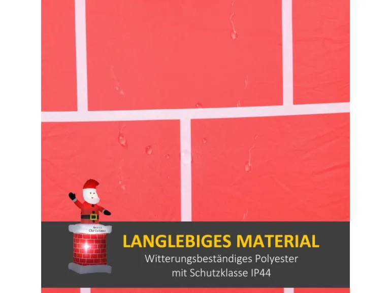 HOMCOM Weihnachtsmann mit Schornstein für Innen- und Außenbereich