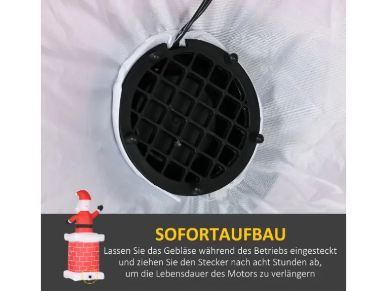 HOMCOM Weihnachtsmann mit Schornstein für Innen- und Außenbereich