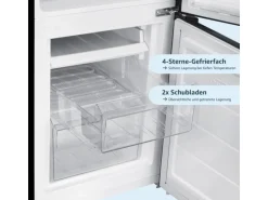 homeX Kühlschrank Mit Gefrierfach Kühl-Gefrierkombination Freistehend 173 Liter Nutzinhalt CFS1110-B Schwarz