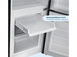 homeX Kühlschrank Mit Gefrierfach Kühl-Gefrierkombination Freistehend 173 Liter Nutzinhalt CFS1110-B Schwarz