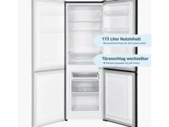 homeX Kühlschrank Mit Gefrierfach Kühl-Gefrierkombination Freistehend 173 Liter Nutzinhalt CFS1110-B Schwarz