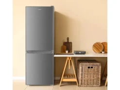 homeX Kühlschrank Mit Gefrierfach Kühl-Gefrierkombination Freistehend 173 Liter Nutzinhalt CFS1110-S Silber