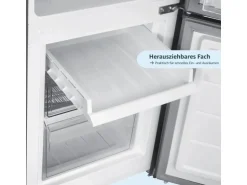homeX Kühlschrank Mit Gefrierfach Kühl-Gefrierkombination Freistehend 173 Liter Nutzinhalt CFS1110-S Silber