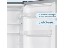 homeX Kühlschrank Mit Gefrierfach Kühl-Gefrierkombination Freistehend 173 Liter Nutzinhalt CFS1110-S Silber