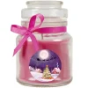 HS Candle Duftkerze & Glas Weihnachten Lila Bonbon 30h