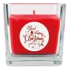 HS Candle Duftkerze & Glas Weihnachten Rot Bonbon 50h