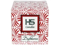 HS Candle Duftkerze & Glas Weihnachten Rot Bonbon 50h