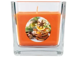 HS Candle Duftkerze & Glas Weihnachten Orange Bonbon 50h