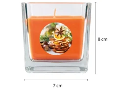 HS Candle Duftkerze & Glas Weihnachten Orange Bonbon 50h