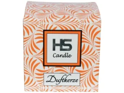 HS Candle Duftkerze & Glas Weihnachten Orange Bonbon 50h