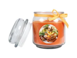 HS Candle Duftkerze & Glas Weihnachten Orange Bonbon 70h
