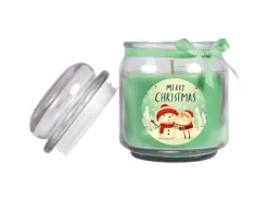 HS Candle Duftkerze & Glas Weihnachten Grün Bonbon 70h