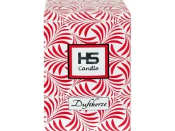 HS Candle Duftkerze & Glas Weihnachten Rot Bonbon 30h