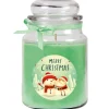 HS Candle Duftkerze & Glas Weihnachten Grün Bonbon 110h
