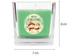 HS Candle Duftkerze & Glas Weihnachten Grün Bonbon 50h