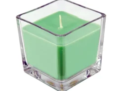 HS Candle Duftkerze & Glas Weihnachten Grün Bonbon 50h