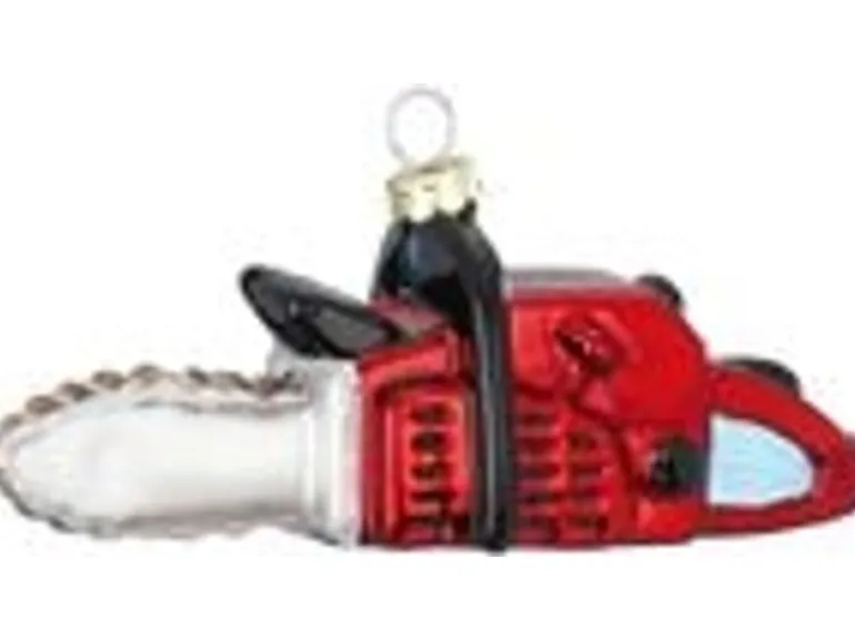 Inge's Christmas Decor GmbH Christbaumschmuck Glas Kettensäge 11,5 cm Rot