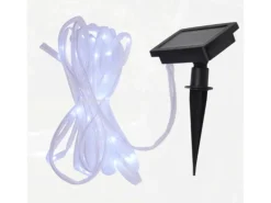 Jardinion Solarlichterkette LED 7m Gartenlichterkette Transparent
