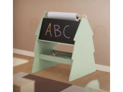 Joyz Kreidetafel Kinder Tanne 68x60x80 cm Grün-Natur Doppelseitig aus Holz