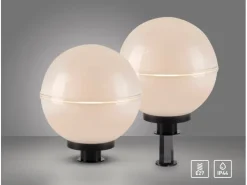 Just Light. Außen-Dekoleuchten Hemis 2-teilig Weiß Ø 30 cm