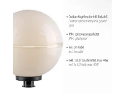 Just Light. Außen-Dekoleuchten Hemis Weiß Ø 40 cm