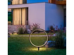 Just Light. LED-Erdspießleuchte Zirkulu Schwarz 48 cm x Ø 32 cm
