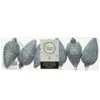 Kaemingk Christbaumschmuck Zapfen Bruchfest  4,5 cm H 8 cm  6 Stueck Farbe Grau