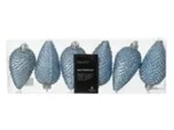 Kaemingk Christbaumschmuck Zapfen Bruchfest  4,5cm  H 8cm 6 Stk Eisblau
