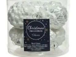 Kaemingk Christbaumschmuck Zapfen Glas  5 cm Laenge 7 cm 6 Stueck Silber