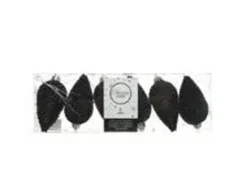 Kaemingk Christbaumschmuck Zapfen Bruchfest  4,5 cm H 8 cm 6 Stueck Schwarz