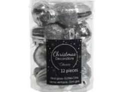 Kaemingk Christbaumschmuck Eichel Glas  3 cm x 4 cm 12 Stueck in Silber