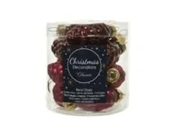 Kaemingk Christbaumschmuck Zapfen Glas  2,5 cm Laenge 6 cm 12 Stueck Ochsenblut