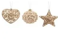 Kaemingk Christbaumschmuck Perlen Weihnachtskugeln Herz Kugel Stern 1 Stueck