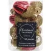 Kaemingk Christbaumschmuck Eichel Glas  3 cm x 4 cm 12 Stueck Farbe Rot Gold