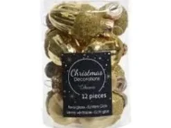 Kaemingk Christbaumschmuck Eichel Glas  3 cm x 4 cm 12 Stueck HellGold