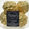 Kaemingk Christbaumschmuck Zapfen Glas  5 cm Laenge 7 cm 6 Stueck HellGold