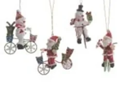 Kaemingk Dekohaenger Baumhaenger Nikolaus Schneemann  Fahrraeder 4 Sort  4er Set