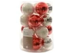 Kaemingk Weihnachtsbaumkugeln Glas  6 cm 20 Stueck Mix Emaille Matt