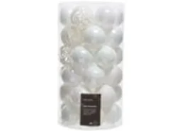 Kaemingk Weihnachtsbaumkugeln Bruchfest  6 cm 37 Stueck Weiss