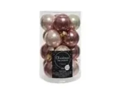 Kaemingk Weihnachtsbaumkugeln Glas  3,5 cm 16 Stueck Pink Dunkel