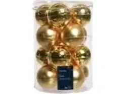 Kaemingk Weihnachtsbaumkugeln Glas  8 cm Hell Gold Matt Glaenzend 16 Stueck