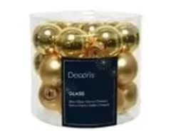 Kaemingk Weihnachtsbaumkugeln Glas  2,5 cm 24 Stueck Hell Gold Glanz Matt Mix