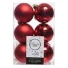 Kaemingk Weihnachtsbaumkugeln Bruchfest  6 cm 12 Stueck Weihnachtsrot
