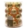 Kaemingk Weihnachtsbaumkugeln Glas  6 cm 20 Stueck HellGold Glaenzend Matt