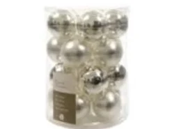 Kaemingk Weihnachtsbaumkugeln Glas  6 cm 20 Stueck Silber Glanz